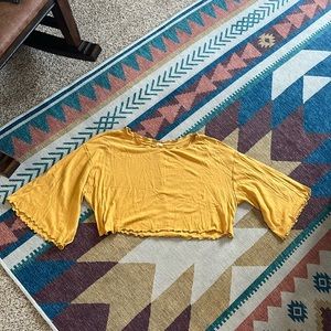 We the Free mustard yellow crop top